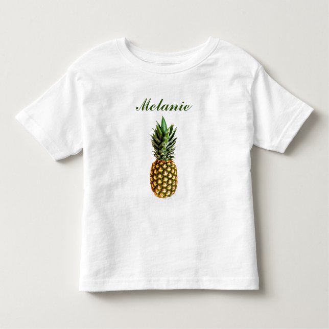Camiseta de niño pequeño de piña con nombre propio (Anverso)