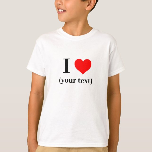 Camiseta de niño - Personalizado corazón (su texto (Anverso)