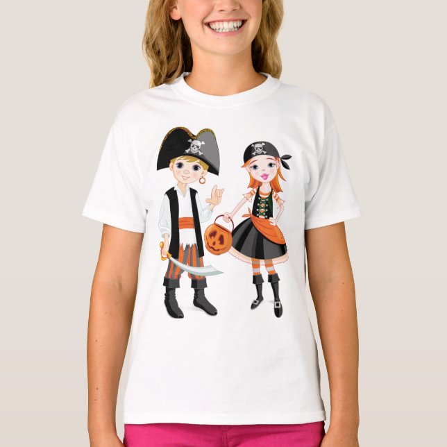 Camiseta De Niño Pirata Y Chicas Chica (Anverso)