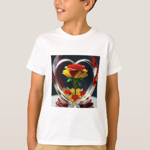Camiseta de niño y diseño floral hermoso