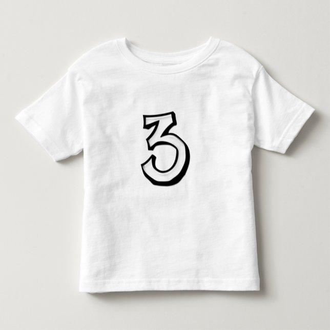 Camiseta de niños blancos número 3 (Anverso)