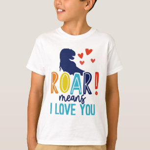 Camiseta de niños con amor - Tee de niños de Dino