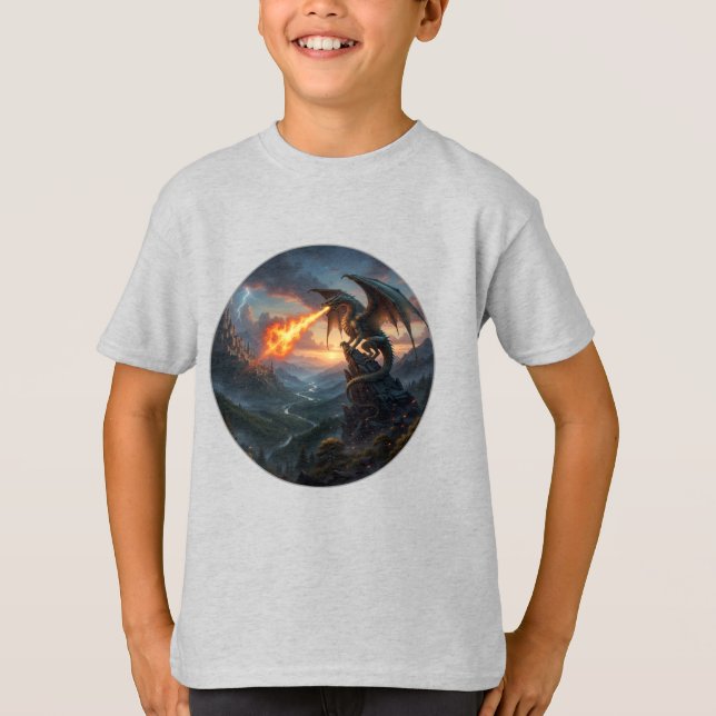 Camiseta de niños con estampado de dragón (Anverso)