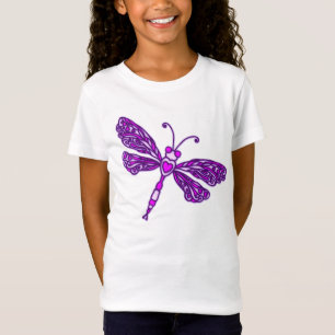 Camiseta de niños con estilo de dragonfly morado