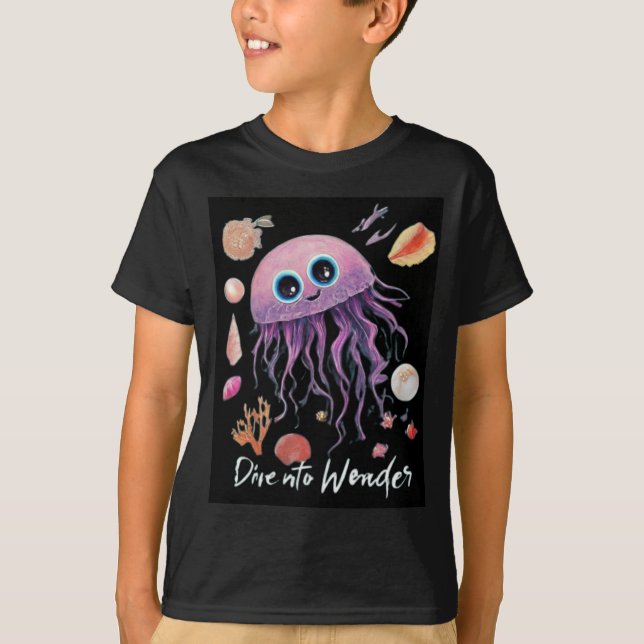 Camiseta de niños con medusas coloridas (Anverso)