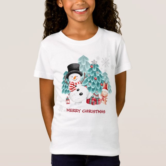 Camiseta de niños con Navidades de nieve (Anverso)