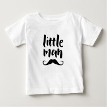Camiseta de niños con tipografía de bigote de homb