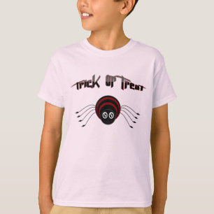 Camiseta de niños con truco o trato y araña linda