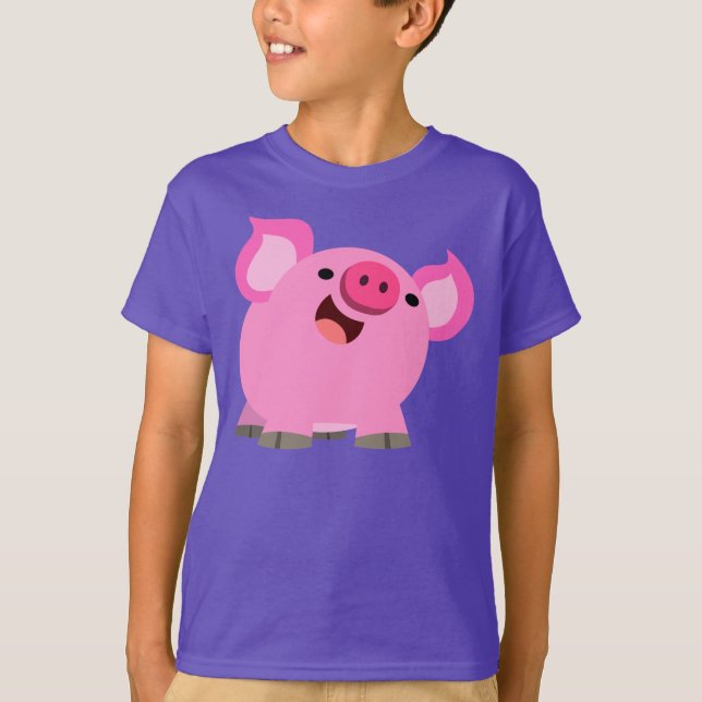 Camiseta de niños de cerdo de dibujos animados div (Anverso)