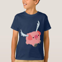 Camiseta de niños de cerdo Personalizado alada