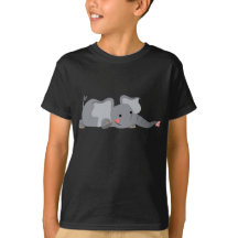Camiseta de niños de elefante de dibujos animados 