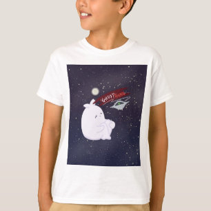 Camiseta de niños de fantasma y ovni linda