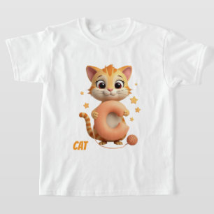 Camiseta de niños de gato lindo C es para camisa