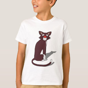 Camiseta de niños de gato marrón lindo Divertido