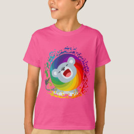 Camiseta de niños de león blanco arco iris Persona