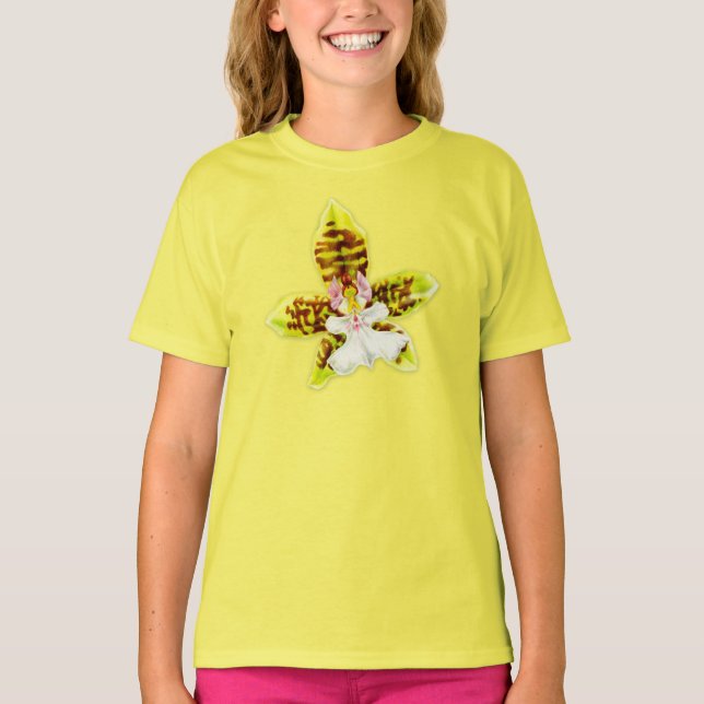 Camiseta de niños de orquídeas de flores de girlie (Anverso)