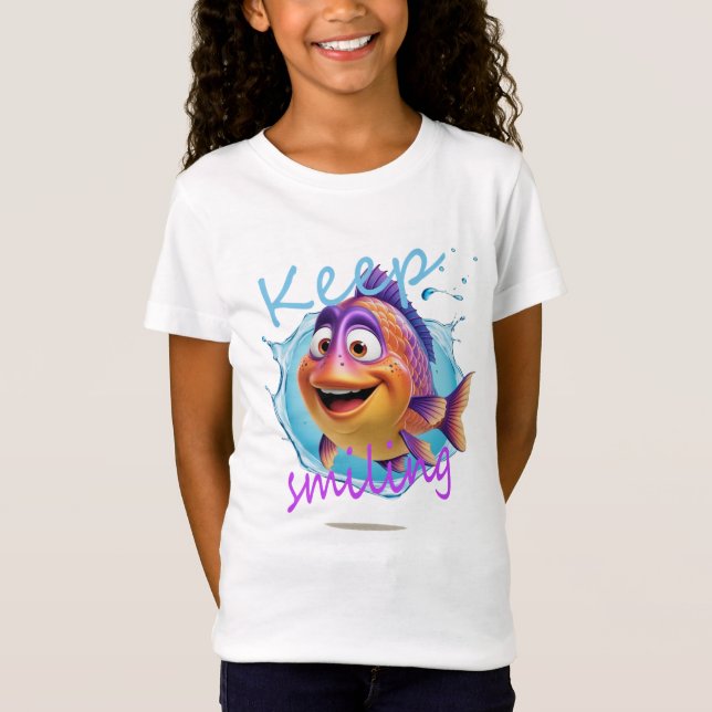 Camiseta de niños de peces felices (Anverso)