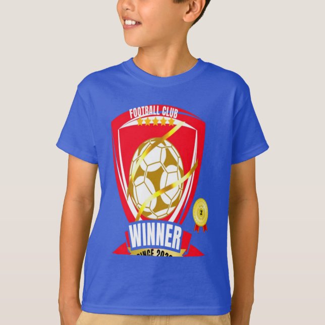 Camiseta de niños ganadores de fútbol - Diseño de  (Anverso)