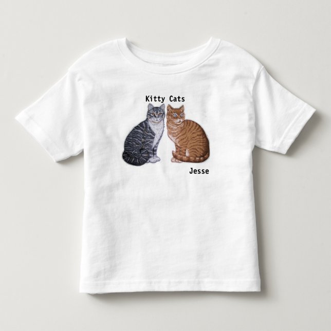 Camiseta de niños gatos gatos gatitos TUS NOMBRES  (Anverso)