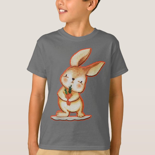 Camiseta de niños gris conejo de Pascua - niños un (Anverso)