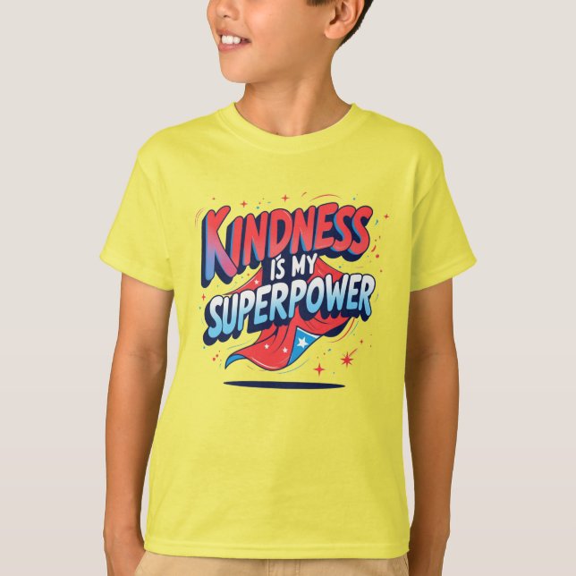 Camiseta de niños "La amabilidad es mi superpoder" (Anverso)