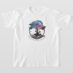 Camiseta de niños leyendo