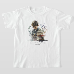 Camiseta de niños leyendo