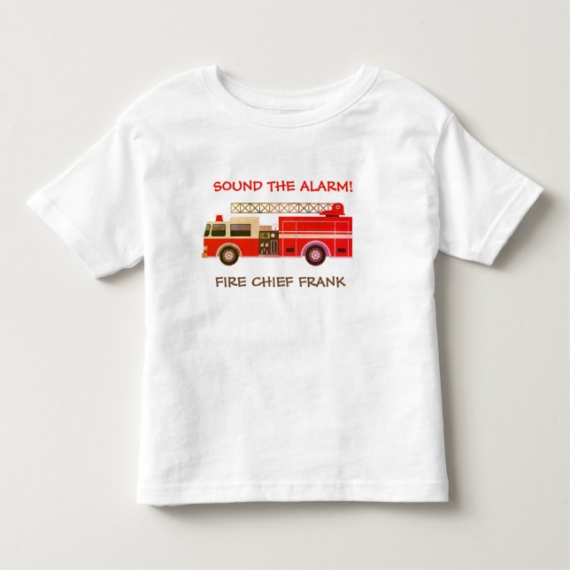 Camiseta de Niños Pequeños del Motor de Fuego del  (Anverso)
