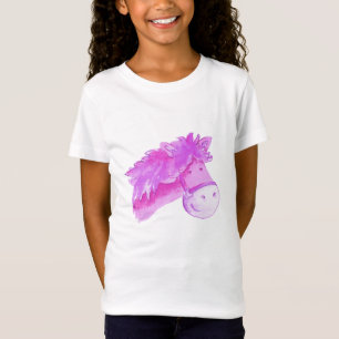 Camiseta de niños pony face púrpura rosa