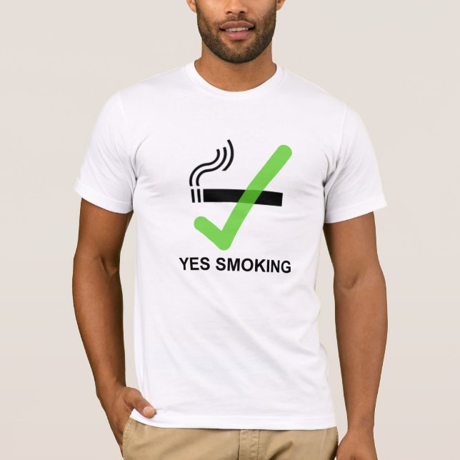 Camiseta de no fumadores SÍ QUE FUMA V2 - blanco (Anverso)