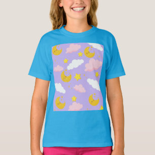Camiseta de Noche de Cielo con Nubes y Estrellas d
