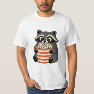 Camiseta de Noche de Cine Mapache Adorable Comiend