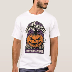 Camiseta de Noche Embrujada Vintage de Bruja de Ca