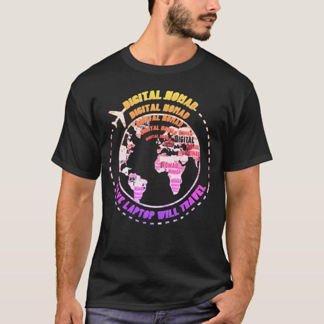 Camiseta de nómada digital viajando trabajando de  (Anverso)