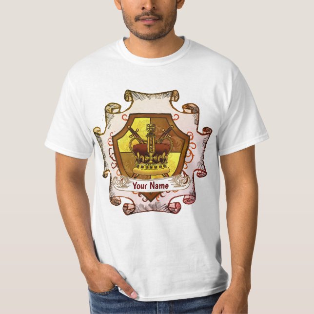 camiseta de nombre de apellido Crown Family Crest (Anverso)