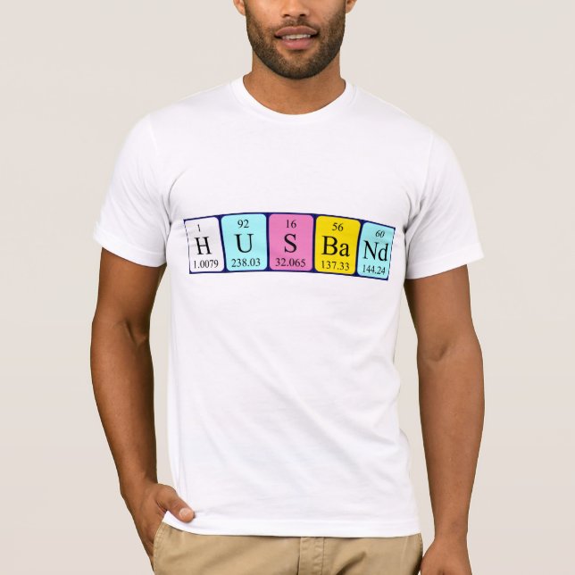 Camiseta de nombre de la mesa periódica del marido (Anverso)