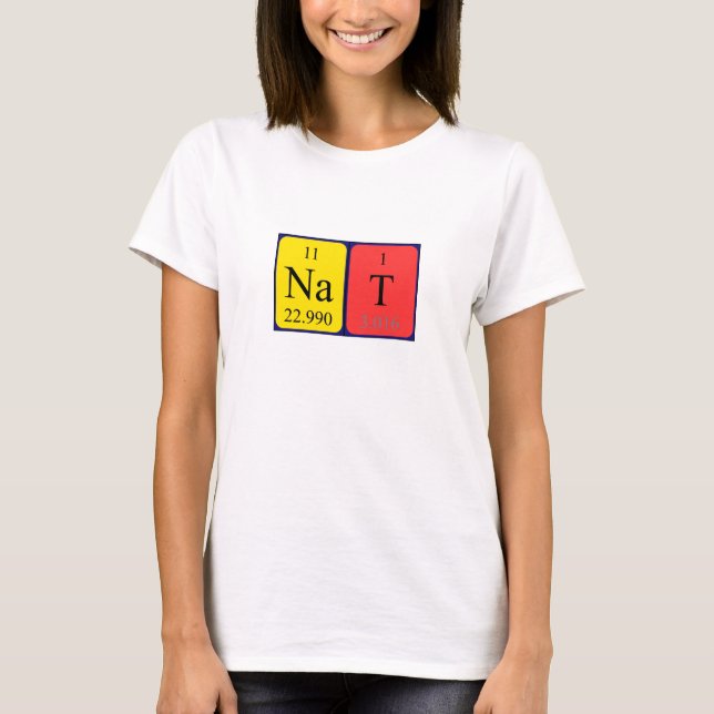 Camiseta de nombre de tabla no periódica (Anverso)