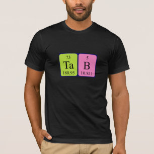 Camiseta de nombre de tabla periódica