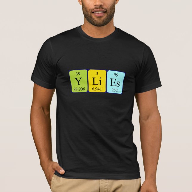 Camiseta de nombre de tabla periódica (Anverso)