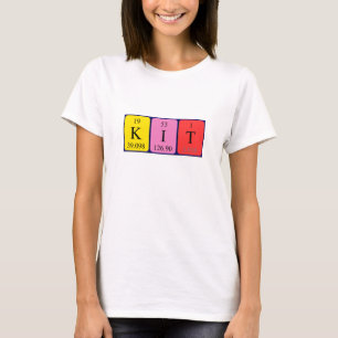 Camiseta de nombre de tabla periódica