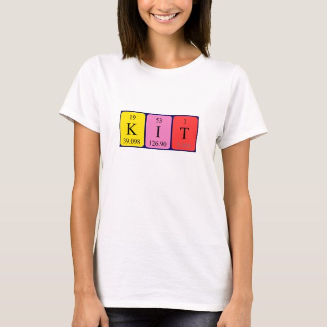 Camiseta de nombre de tabla periódica (Anverso)