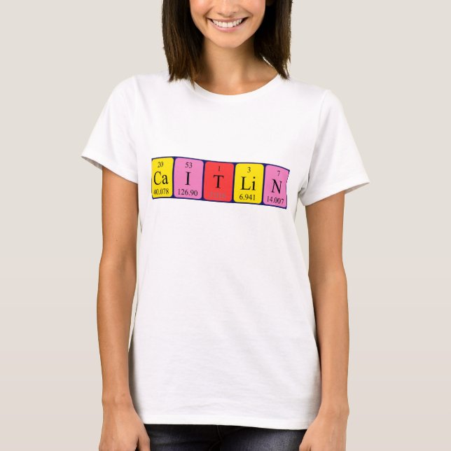 Camiseta de nombre de tabla periódica (Anverso)
