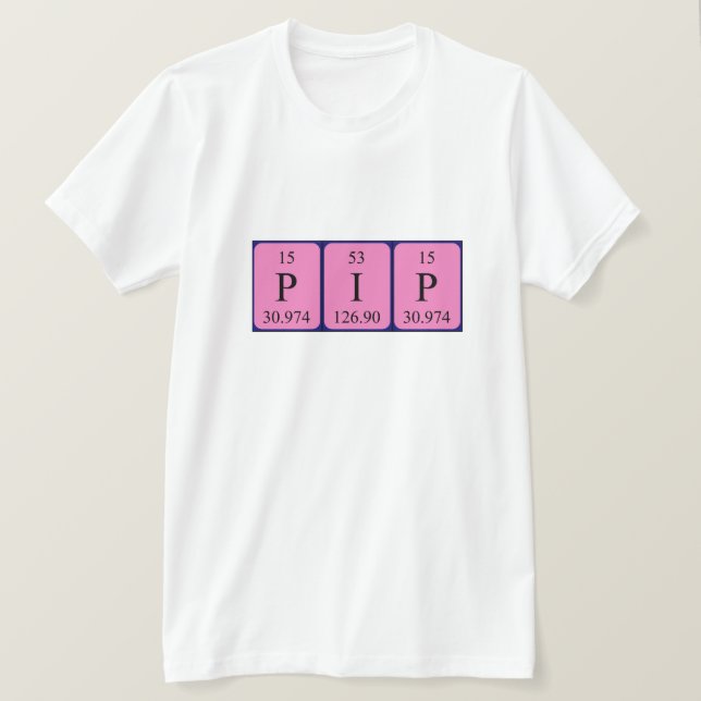 Camiseta de nombre de tabla periódica (Anverso del diseño)