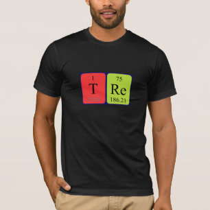 Camiseta de nombre de tabla periódica