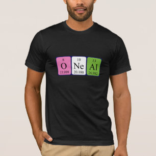 Camiseta de nombre de tabla periódica