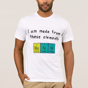 Camiseta de nombre de tabla periódica