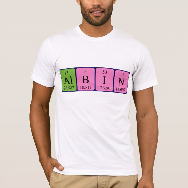 Camiseta de nombre de tabla periódica Albin (Anverso)