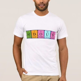 Camiseta de nombre de tabla periódica aldanzante