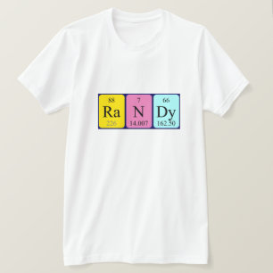 Camiseta de nombre de tabla periódica aleatoria
