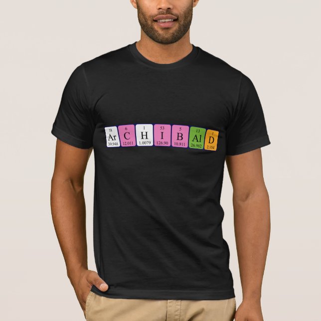Camiseta de nombre de tabla periódica Archibald (Anverso)